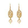 18K Yellow Gold Gold Cultured South Sea Pearl,Diamond Earrings for women image 1