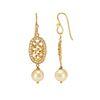 18K Yellow Gold Gold Cultured South Sea Pearl,Diamond Earrings for women image 2
