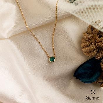Minimalist Emerald 18K Gold Chain (16 inches)