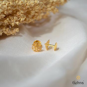 Involute Filigree 18K Gold Stud Earrings