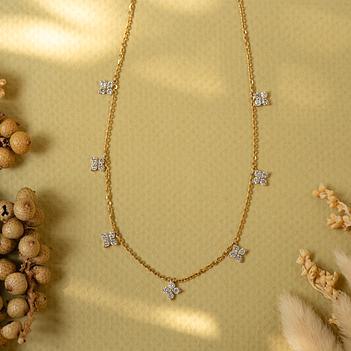 Minimal Grown Diamond 14K Gold Station Chain