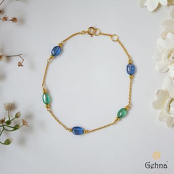 Duet Kyanite & Emerald 18K Gold Bracelet (7 inches)