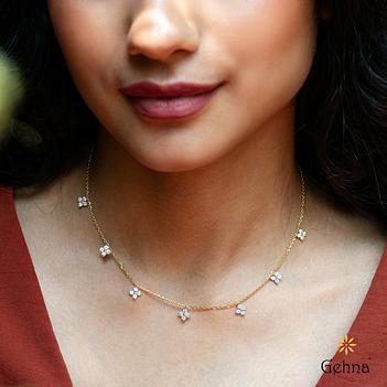 Minimal Grown Diamond 14K Gold Station Chain