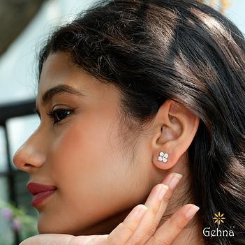 Classic Grown Diamond 14K Gold Cluster Stud Earrings