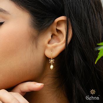 Filigree Pearl 18K Gold Dangle Earrings