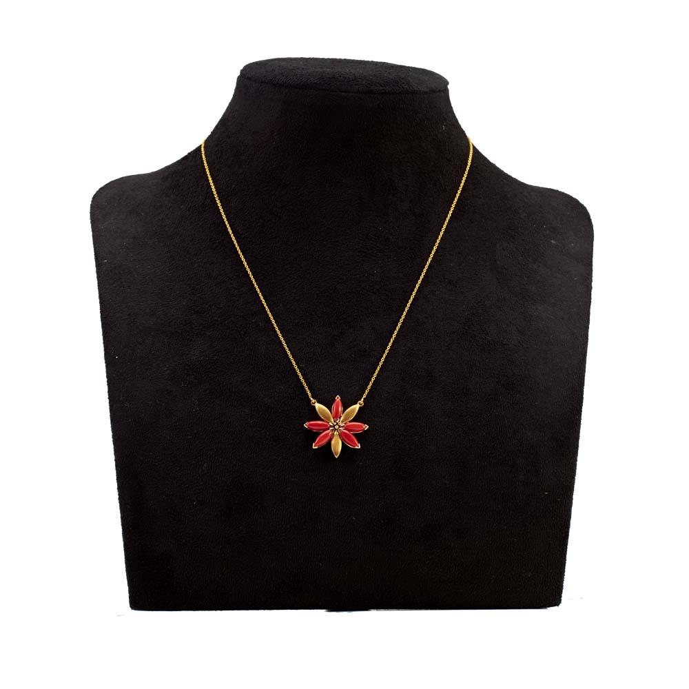 Shop Corals & 18K Yellow Gold Pendant Online at Gehna