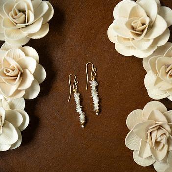 Sculpted Baroque Pearl 18K Gold Dangle Earrings