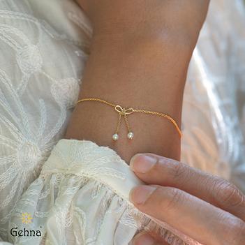 Luminous Pearl Drop 18K Gold Bracelet (7 inches)