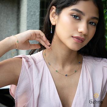 Duet Kyanite & Emerald 18K Gold Bracelet (7 inches)