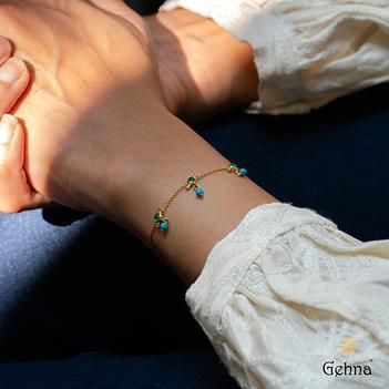 Vibrant Emerald & Turquoise 18K Gold Bracelet