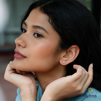 Timeless Grown Diamond 14K Gold Leaf Stud Earrings