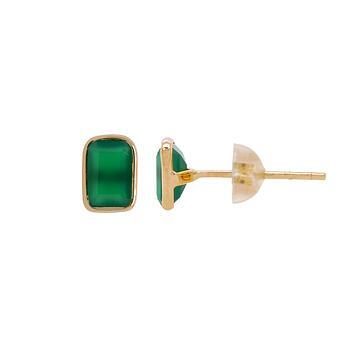 Evergreen Onyx 18K Gold Stud Earring