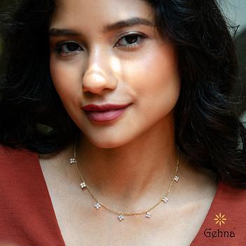 Minimal Grown Diamond 14K Gold Station Chain