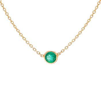 Minimalist Emerald 18K Gold Chain (16 inches)