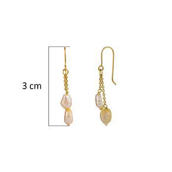 Ivory Natural Pearl 18K Gold Hook Earrings 