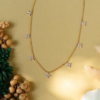 Minimal Grown Diamond 14K Gold Station Chain