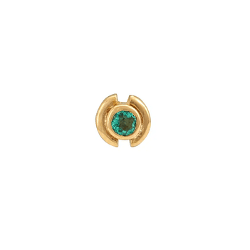 Pleasing Emerald 22K Gold Nose Pin (Screw Type)