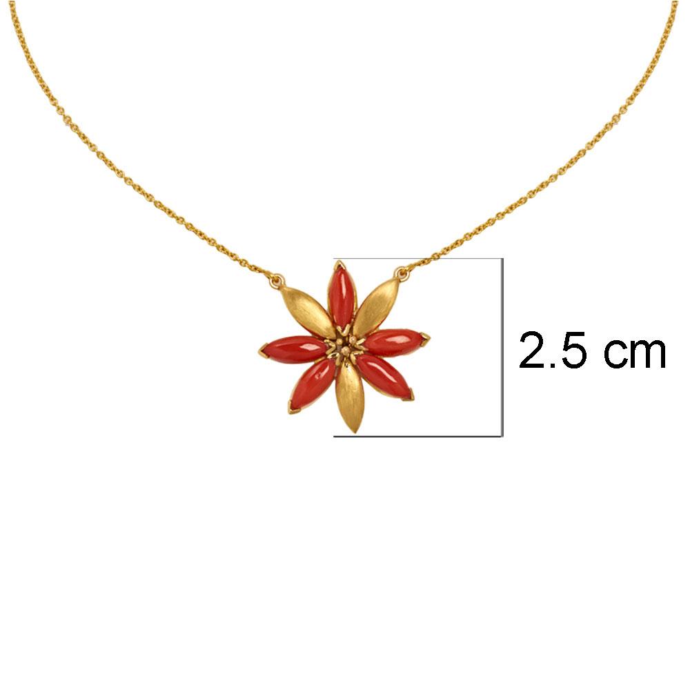Shop Corals & 18K Yellow Gold Pendant Online at Gehna