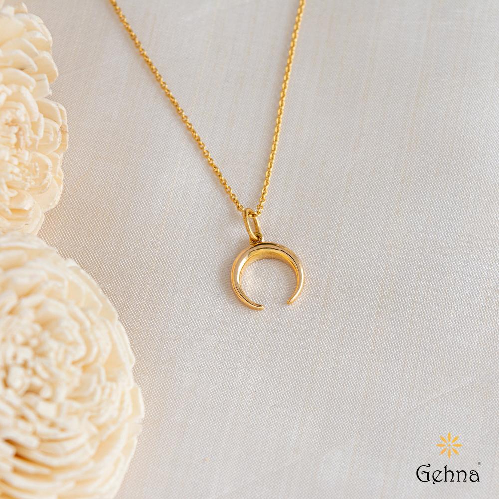Shop Crescent 18K Gold Charm Pendant for Women | Gehna