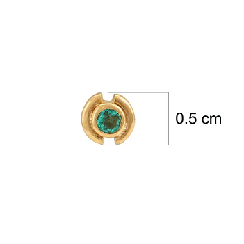 Pleasing Emerald 22K Gold Nose Pin (Screw Type)