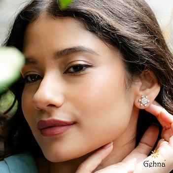 Snowflake Grown Diamond 14K Gold Stud Earrings