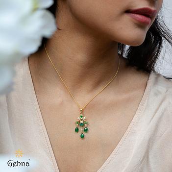 Royal Verde Emerald, Diamond & Pearl 18K Gold Pendant (without chain)