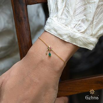 Vivid Ruby & Emerald 18K Gold Bracelet (7 inches)