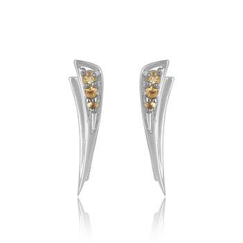 Dishy Citrine and 925 Sterling Silver Studs