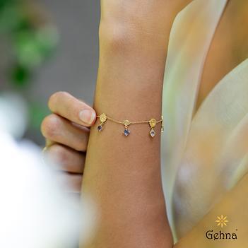 Tranquil Chakra Multi Gemstone 18K Gold Bracelet (7 Inches)