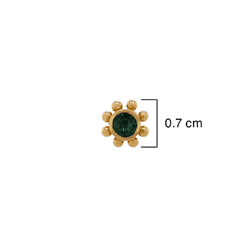 Royal Emerald 22K Gold Nose Pin (Screw Type)