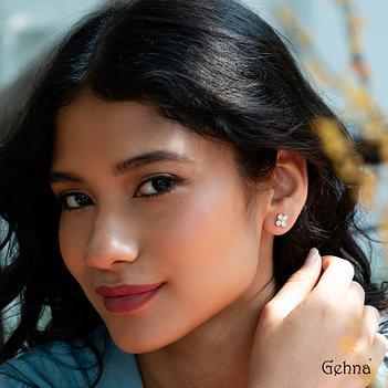 Classic Grown Diamond 14K Gold Cluster Stud Earrings