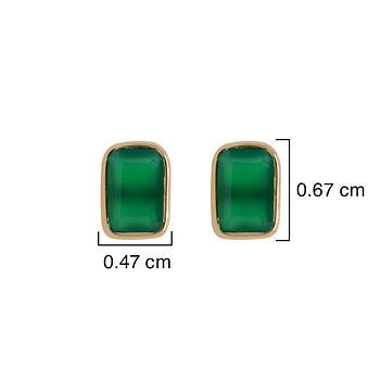 Evergreen Onyx 18K Gold Stud Earring