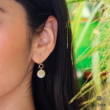 Imperial Button Pearl 18K Gold Dangle Earrings