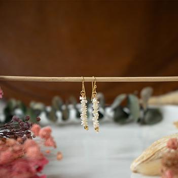 Sculpted Baroque Pearl 18K Gold Dangle Earrings