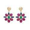 18K Yellow Gold Gold Ruby,Blue Sapphire,Emerald Earrings for women image 1