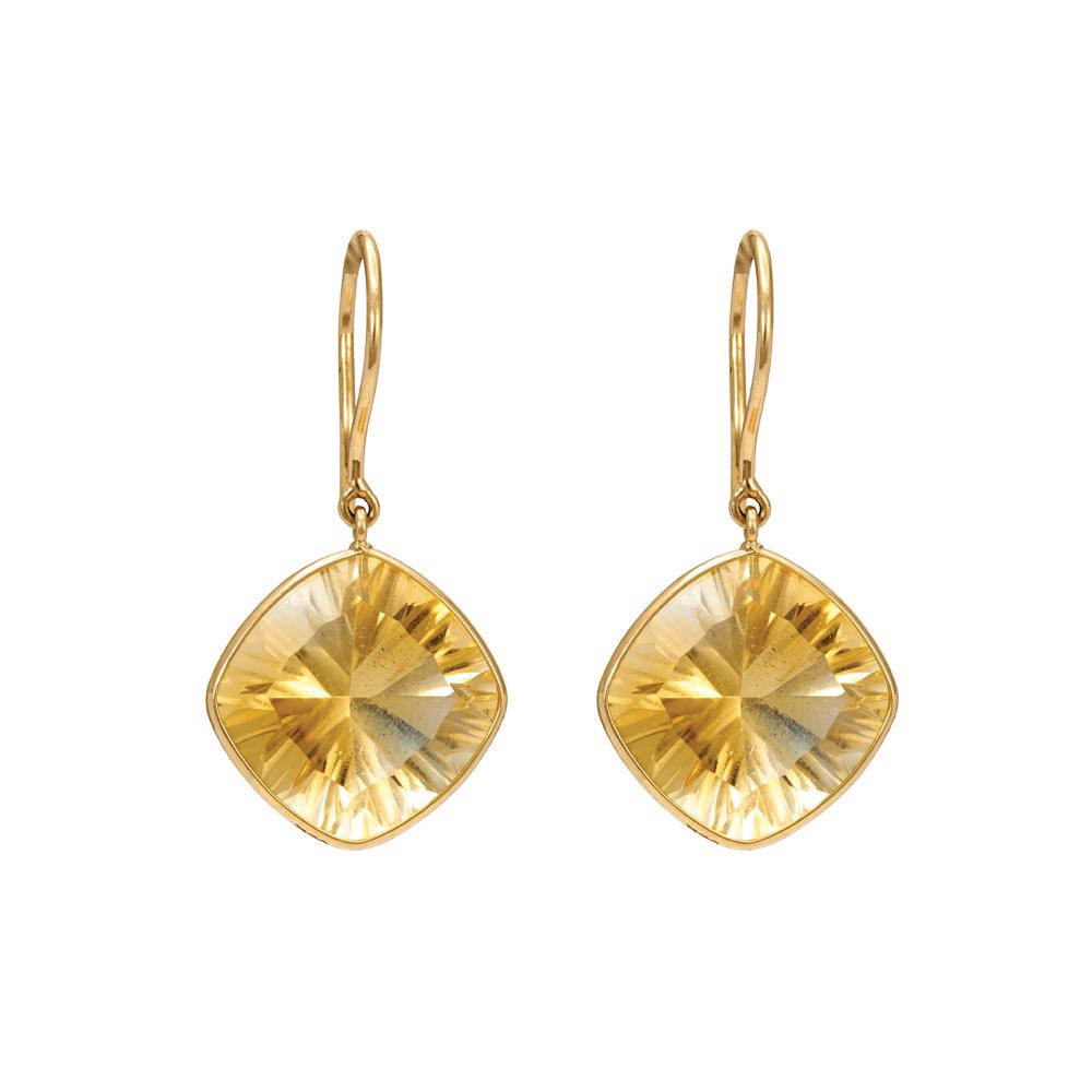 18K Yellow Gold Gold Citrine Earrings for women