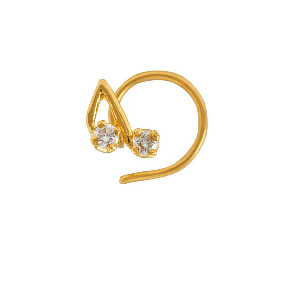 22K Yellow Gold Gold Diamond Nosepins for women