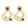 925 Sterling Silver Silver Synthetic Pearl,Coral Earrings for women image 1