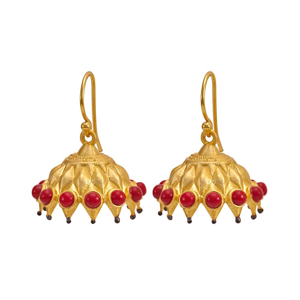 925 Sterling Silver Silver Coral Jhumki for women