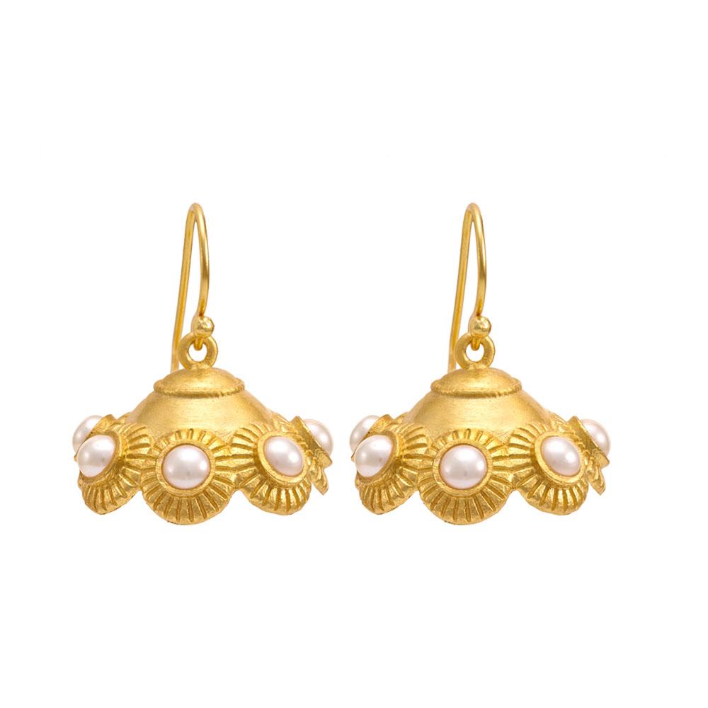 925 Sterling Silver Silver Synthetic Pearl Jhumki for women