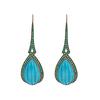 925 Sterling Silver Silver Turquoise,Emerald Earrings for women image 1