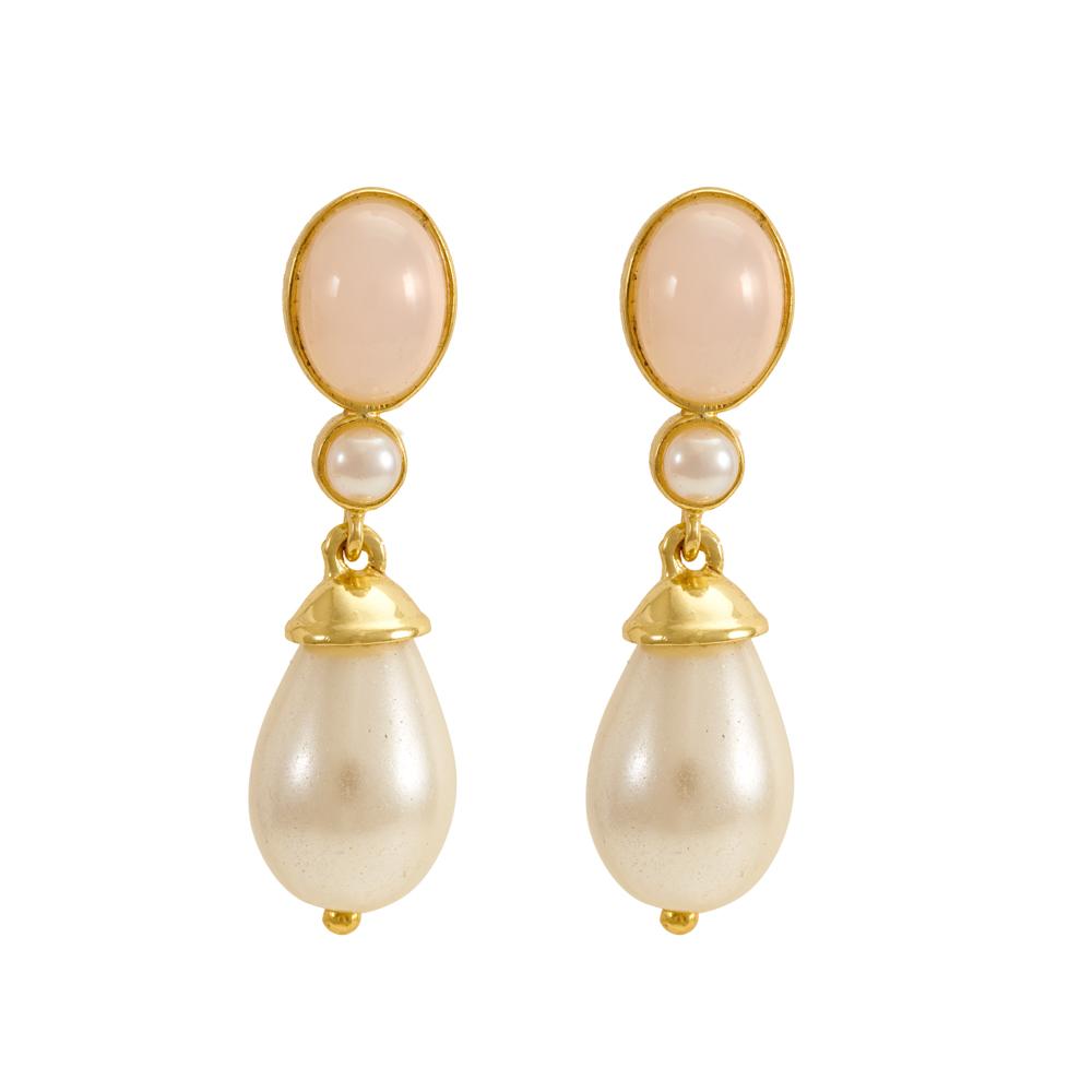 925 Sterling Silver Silver Synthetic Pearl,Opal Earrings for women
