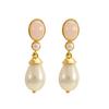 925 Sterling Silver Silver Synthetic Pearl,Opal Earrings for women image 1
