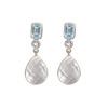 925 Sterling Silver Silver Topaz,Quartz,Aquamarine Earrings for women image 1