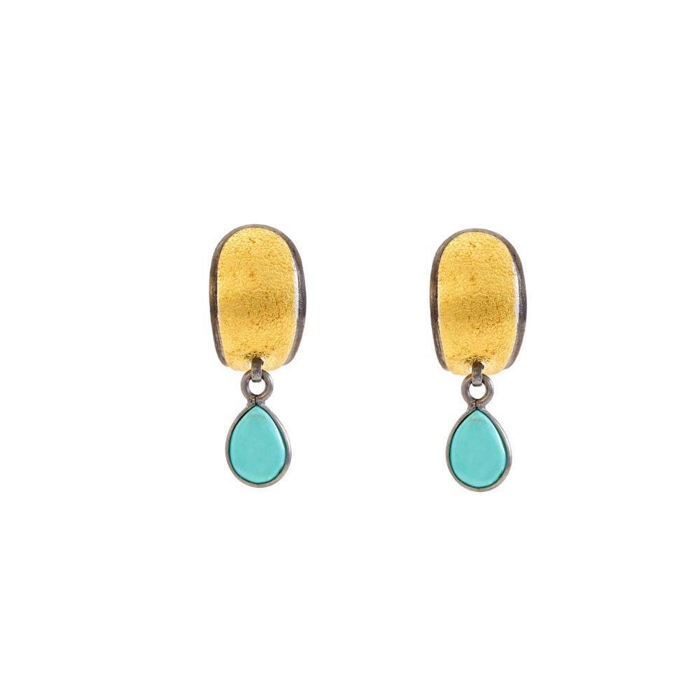 925 Sterling Silver Silver Turquoise Earrings for women