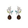 925 Sterling Silver Silver Peridot,Topaz Earrings for women image 1
