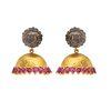 18K Yellow Gold Gold Ruby,Mother Of Pearl Jhumki for women image 1