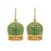 18K Yellow Gold Gold Emerald Jhumki for women image 1
