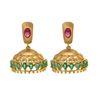 18K Yellow Gold Gold Ruby,Emerald Jhumki for women image 1