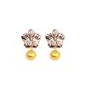 18K Yellow Gold Gold Mother Of Pearl Earrings for women image 1